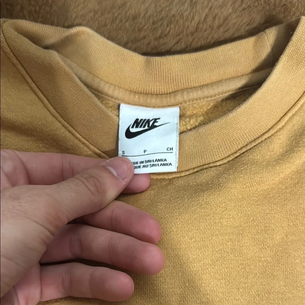 Nike Tan Crewneck Sweater with Classic Swoosh - Picture 2 of 3